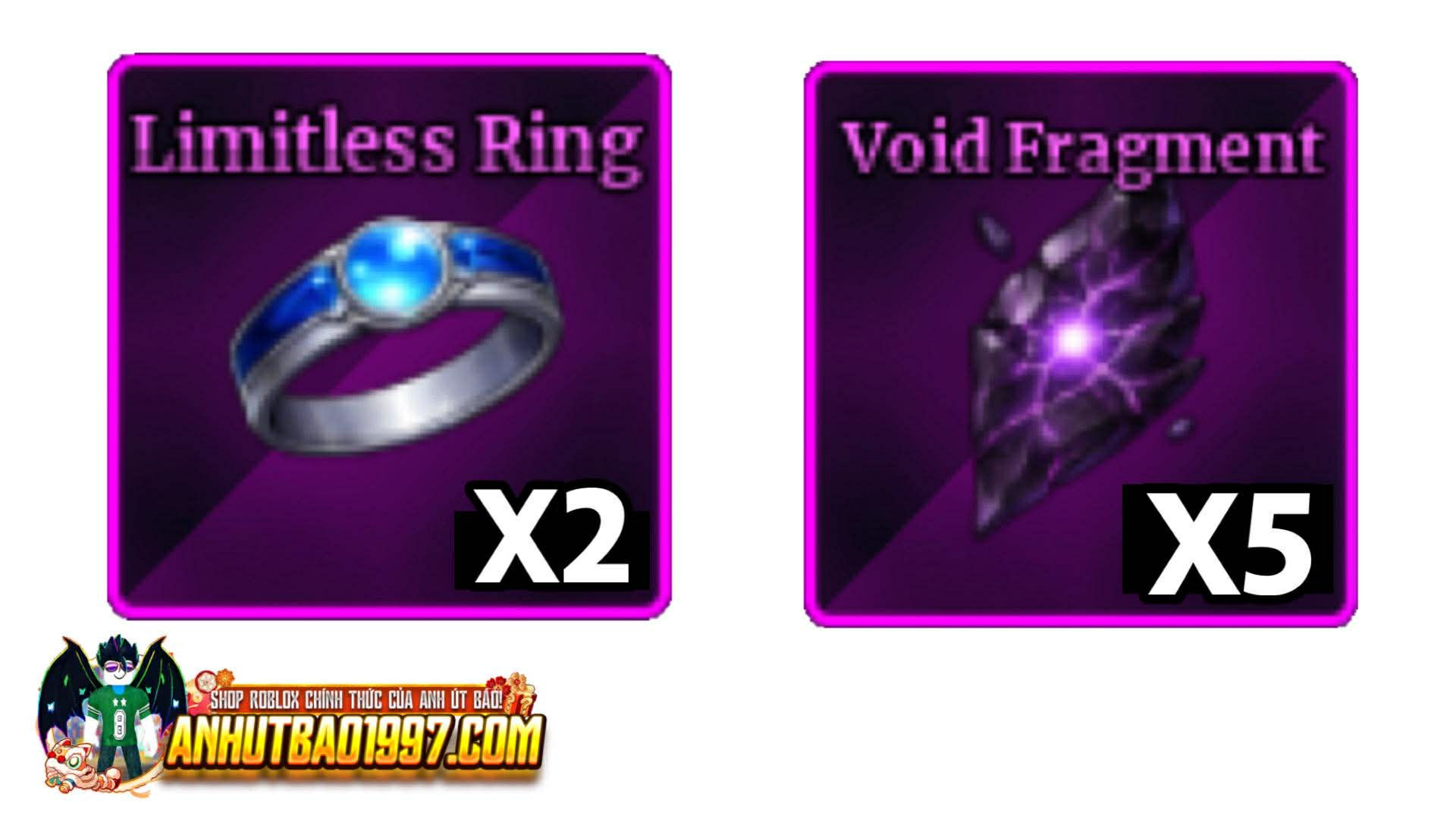X2 Limitless Ring + X5 Void Fragment (hàng có sẵn giao ngay)