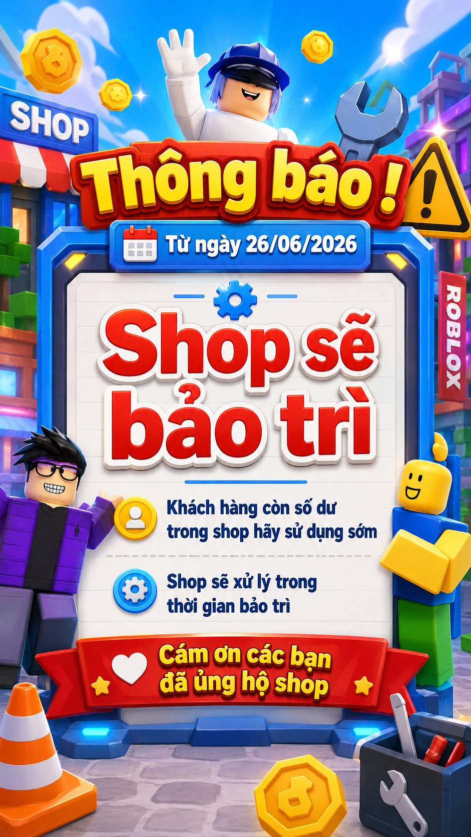 Thông báo shopcuaduy.com