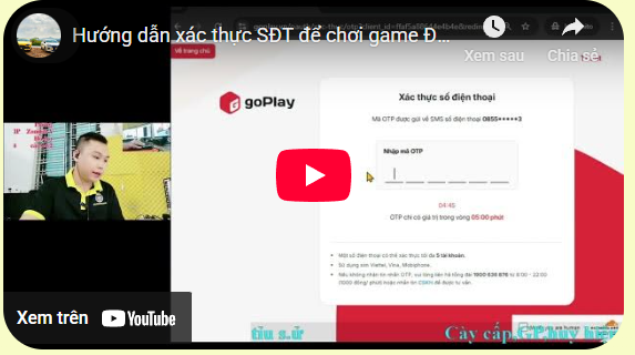 Hướng dẫn xác thực số điện thoại game đột kích !